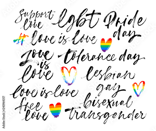 LGBT phrase set: lgbt, support, pride, free, love, gay, lesbian, bisexual, transgender, tolerance.