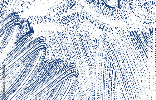 Grunge texture. Distress indigo rough trace. Ecsta