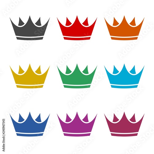 Crown icon or logo, color set