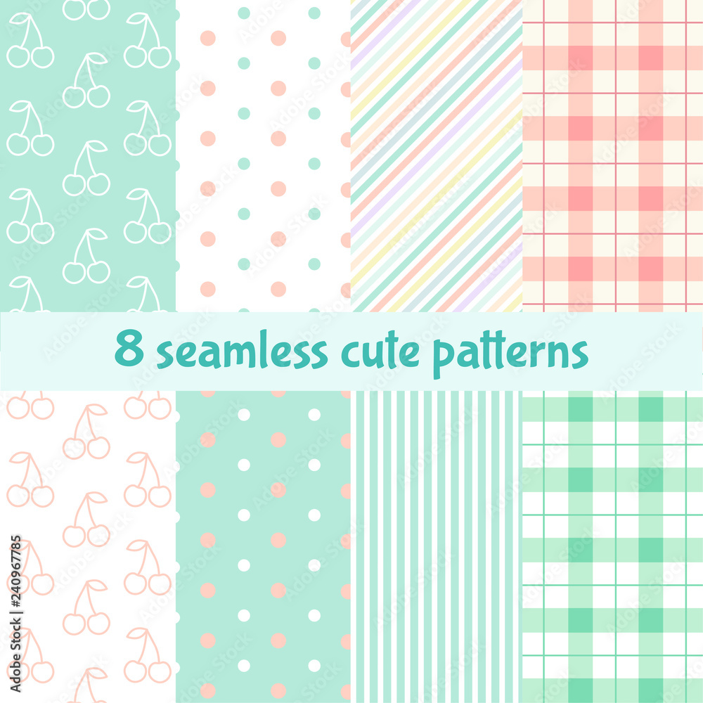 Set of cute seamless patterns Set of cute seamless patterns