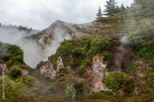 "Craters of the moon" steam and boiling mud vents, New Zealand