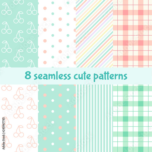 Set of cute seamless patterns