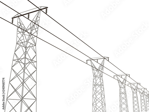 Electrical towers with wires