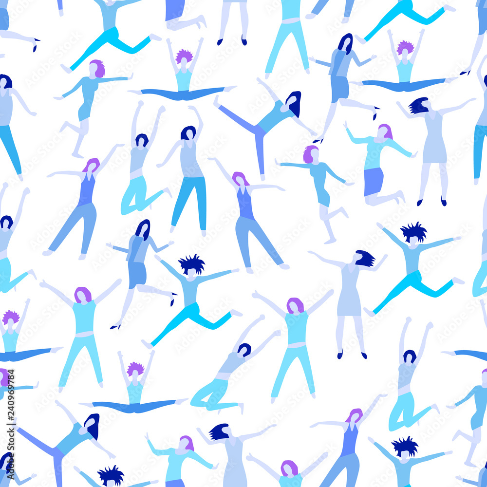 Seamless texture with girls Seamless texture with girls