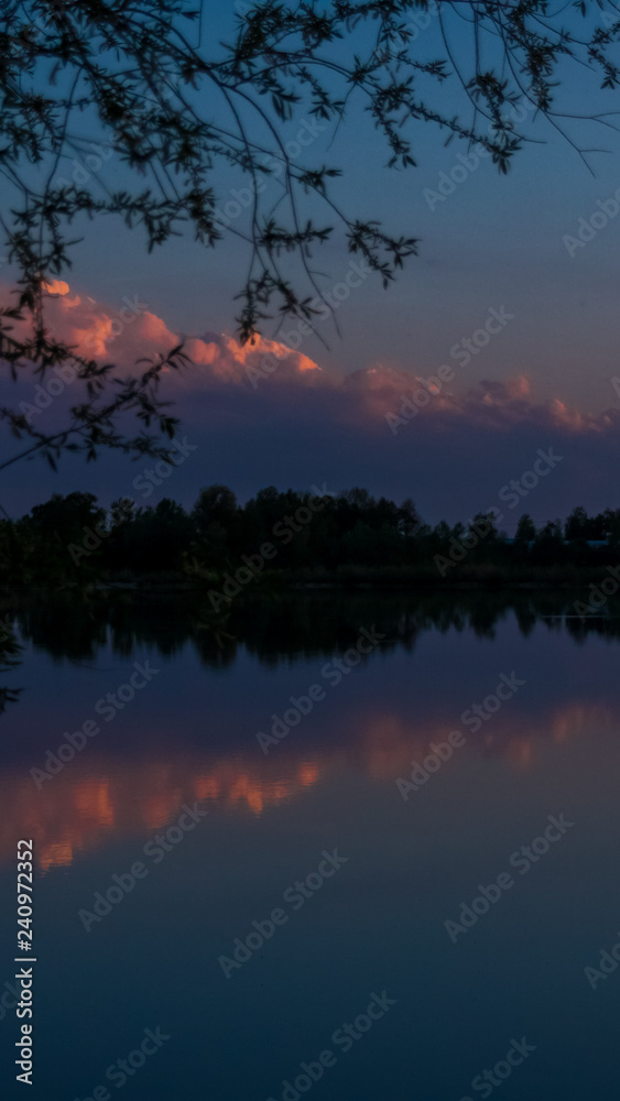 Smartphone HD wallpaper of beautiful sunset near Kuehmoos - Bavaria - Germany