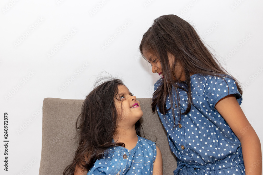 Beautiful smiling sisters