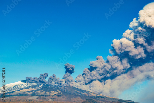 Sudden eruption of Etna mount on December 24, 2018