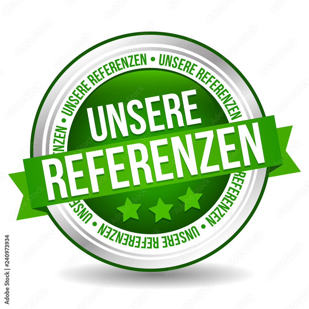 Siegel Button Banner - Unsere Referenzen - in grün und silber Siegel Button Banner - Unsere Referenzen - in grün und silber
