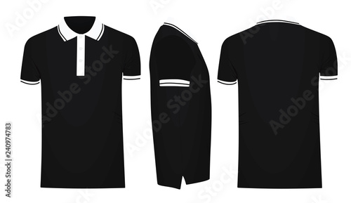 Black polo t shirt template. vector illustration
