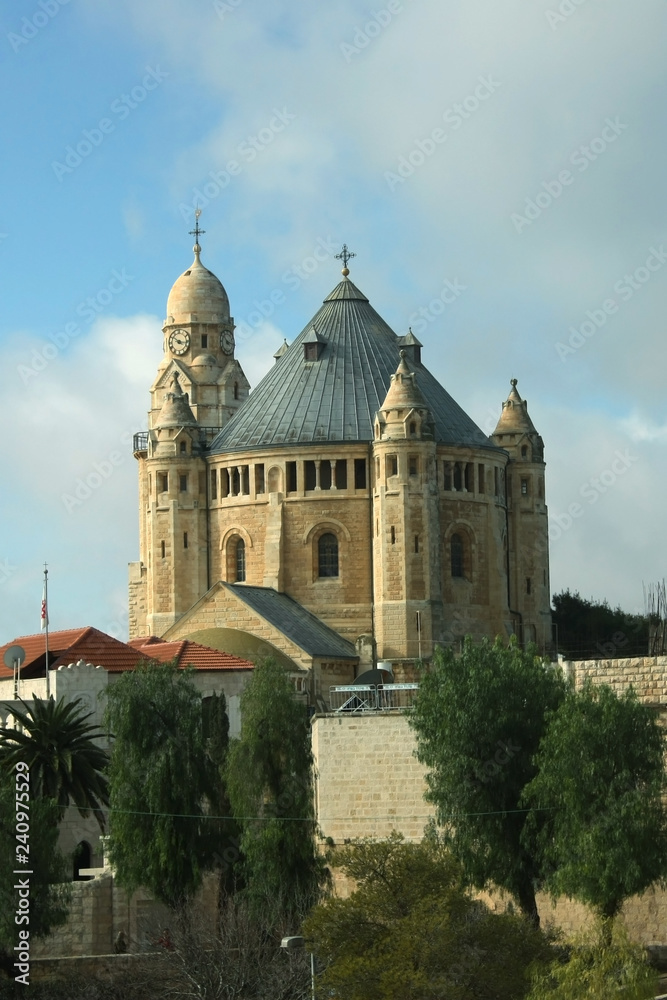 Catholic monastery on Mount Zion in the center of Jerusalem.