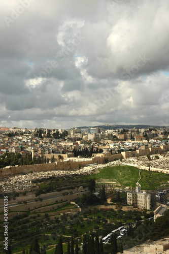 View of Jerusalem from Mount of Olives, the old city