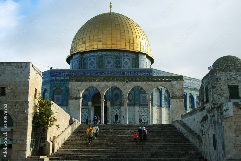 Mosque of the dome of the rock in Jerusalem.