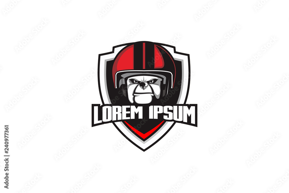 unique and cute bulldog animal dog cartoon character with helmet motorcycle vector badge logo template unique and cute bulldog animal dog cartoon character with helmet motorcycle vector badge logo template