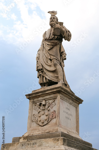 Statue in Hadrian Bridge, Rome, Italy