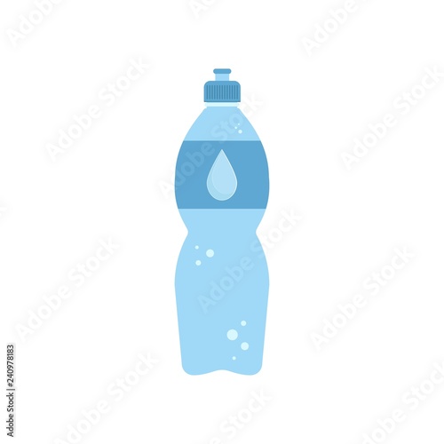Icon of a simple bottle of water for drinking. Bottle with mineral water. Vector illustration.
