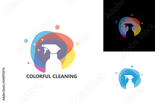 Colorful Cleaning Logo Template Design Vector, Emblem, Design Concept, Creative Symbol, Icon