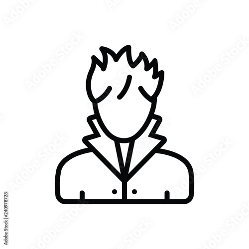 Black line icon for hair stylist