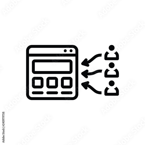 Black line icon for leads generation