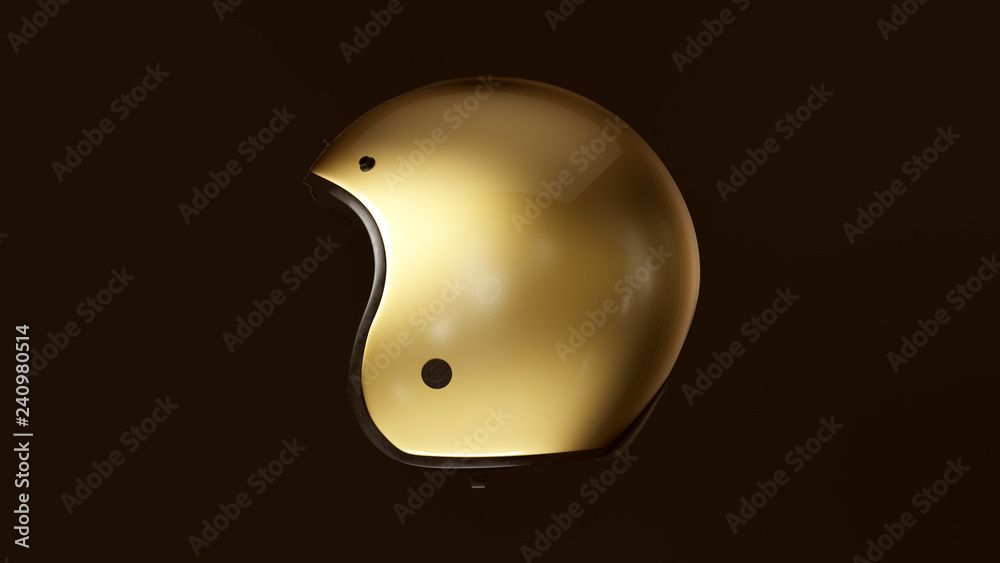 Fototapeta premium Gold Helmet 3d illustration 3d render 