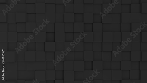 Fototapeta Naklejka Na Ścianę i Meble -  black wall background with squares structure in 3d effect