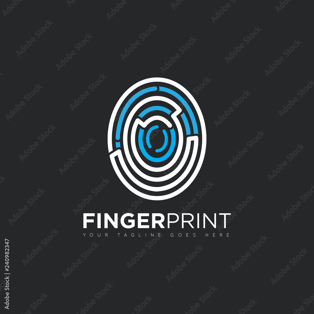 Finger print concept logo and icon design template