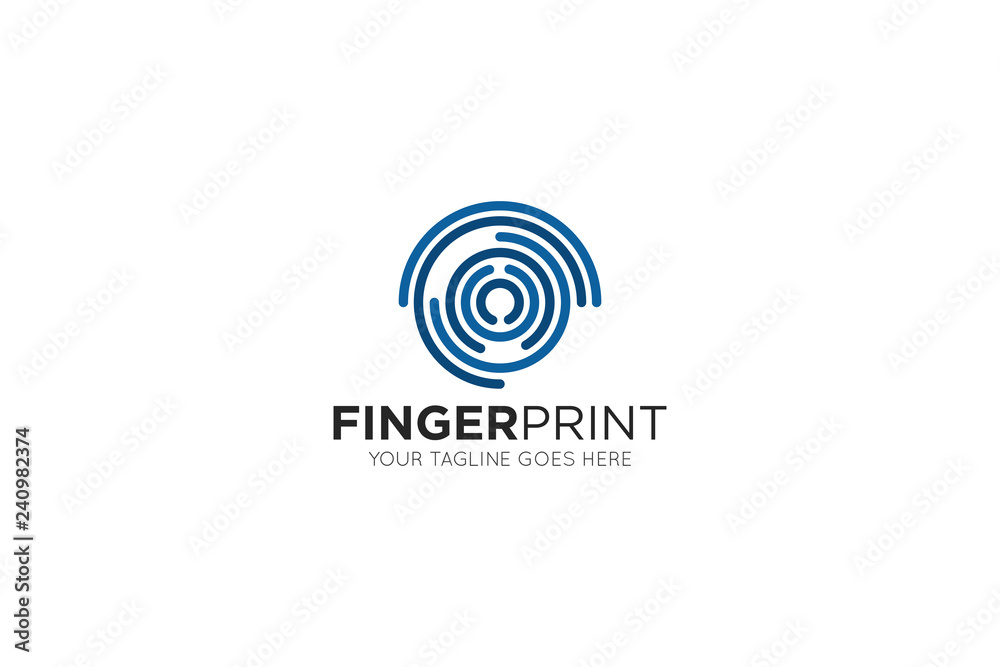 Finger print concept logo and icon design template