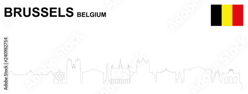 Canvastavla Brüssel Skyline
