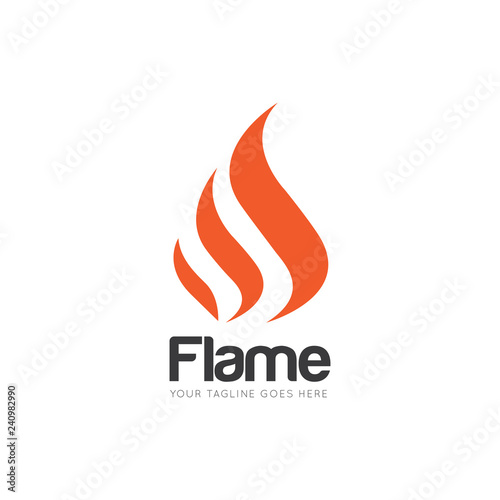 flame logo and icon vector illustration design template