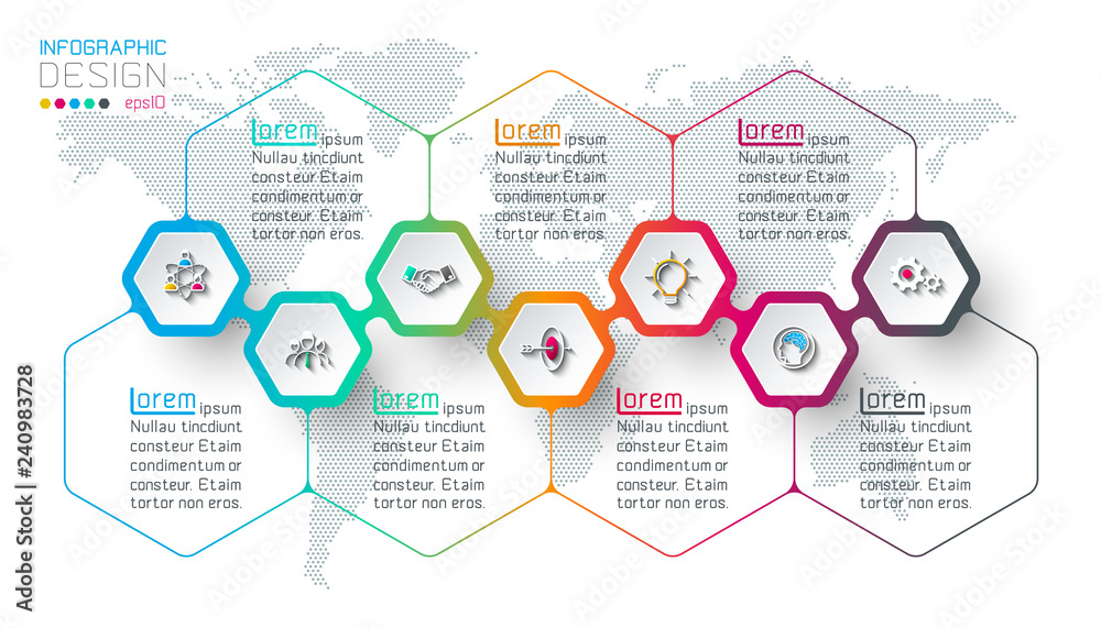 Hexagon inforgraphics on vector graphic art. Hexagon inforgraphics on vector graphic art.