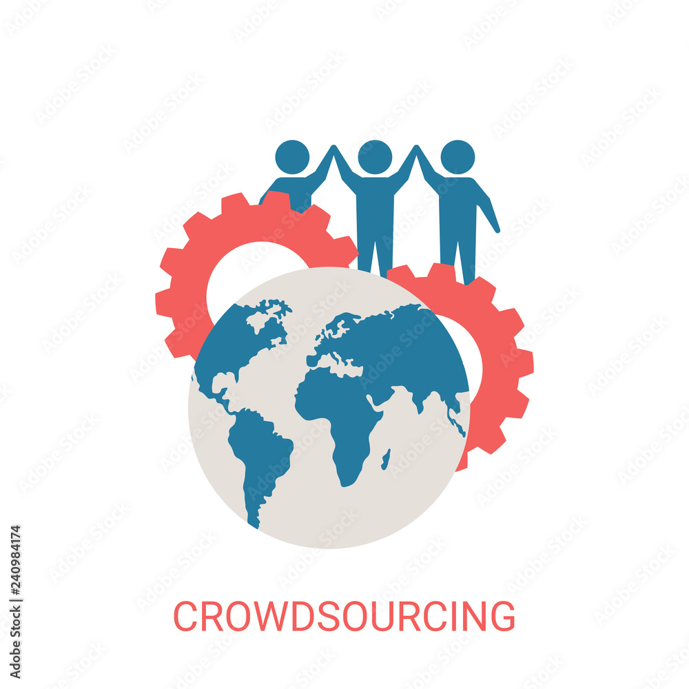 Crowdsourcing vector icon.