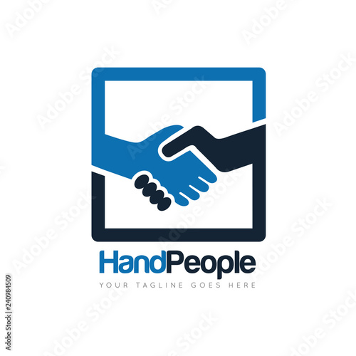 people deal handshake logo and icon vector design template