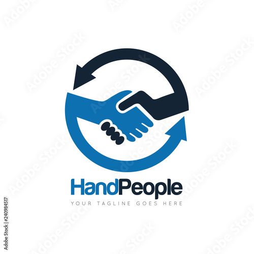 people deal handshake logo and icon vector design template