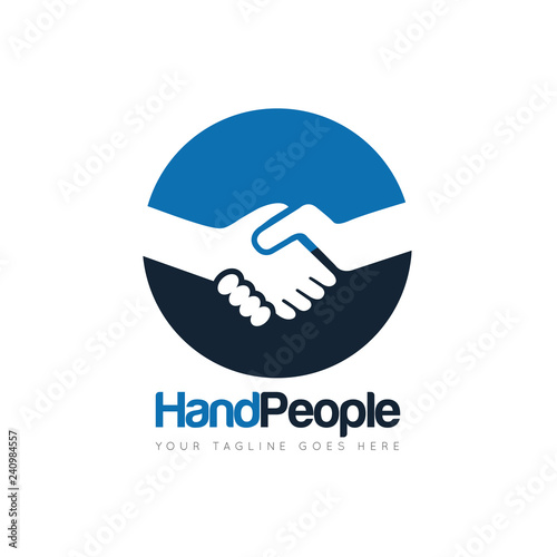 people deal handshake logo and icon vector design template