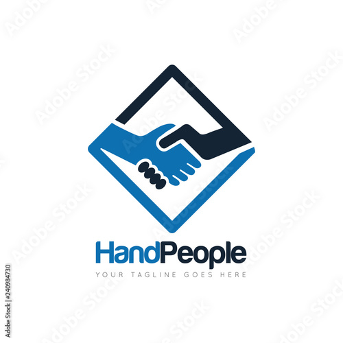 people deal handshake logo and icon vector design template