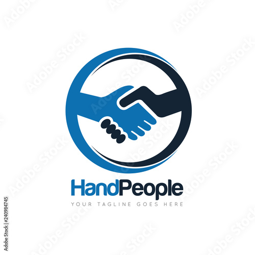 people deal handshake logo and icon vector design template
