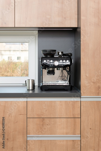 Coffee machine in contemporary kitchen