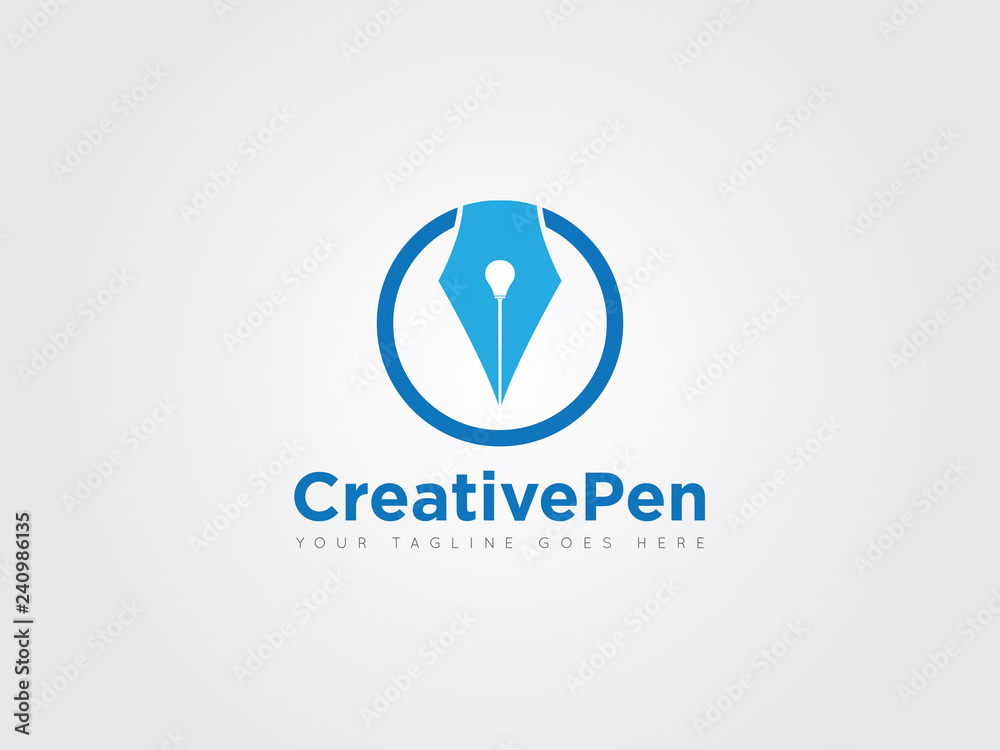Obraz premium pen logo, icon and symbol vector ilustration design template