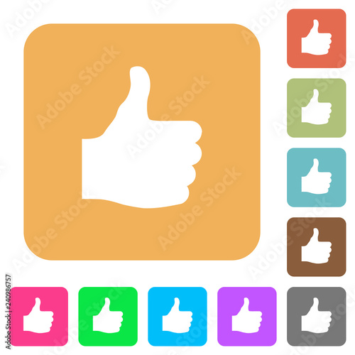 Thumbs up rounded square flat icons