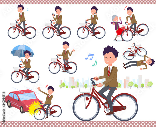 flat type school boy Brown Blazer_city cycle