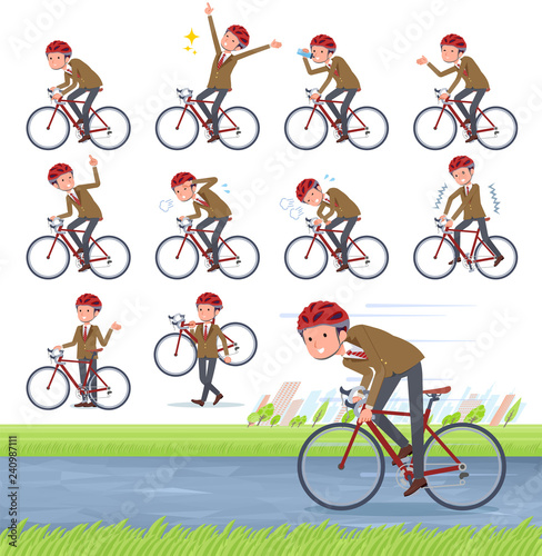 flat type school boy Brown Blazer_road bike