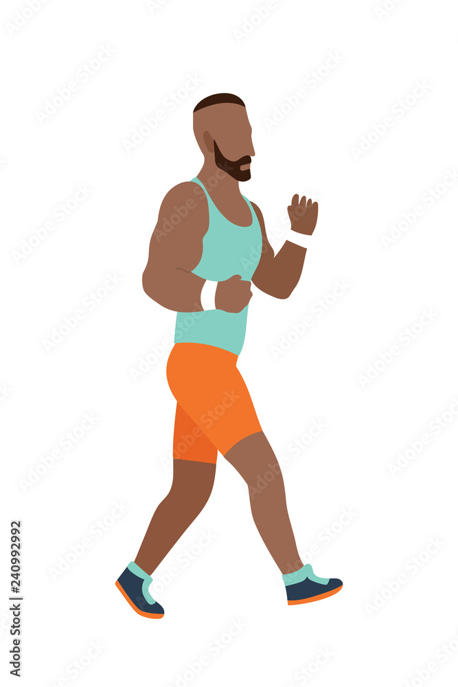 Vector running man in flat design style. Sport. Run. Active fitness Vector running man in flat design style. Sport. Run. Active fitness