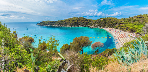 Landscape with Fetovaia beach on Elba island, Tuscany, Italy