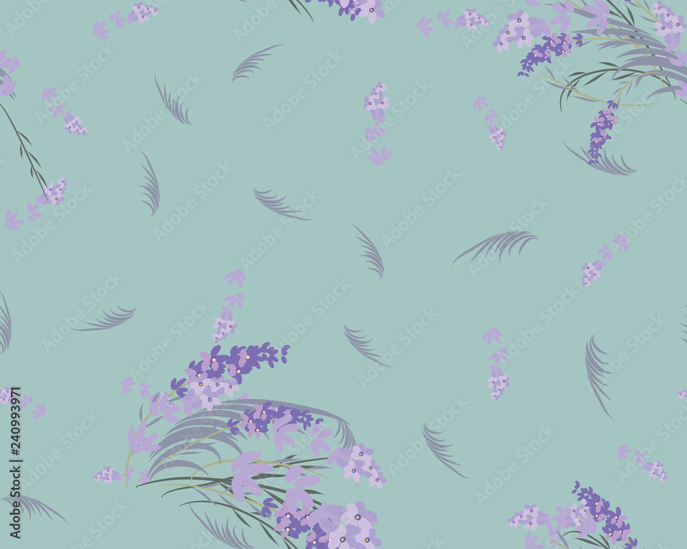 Floral lavender retro vintage background, illustration