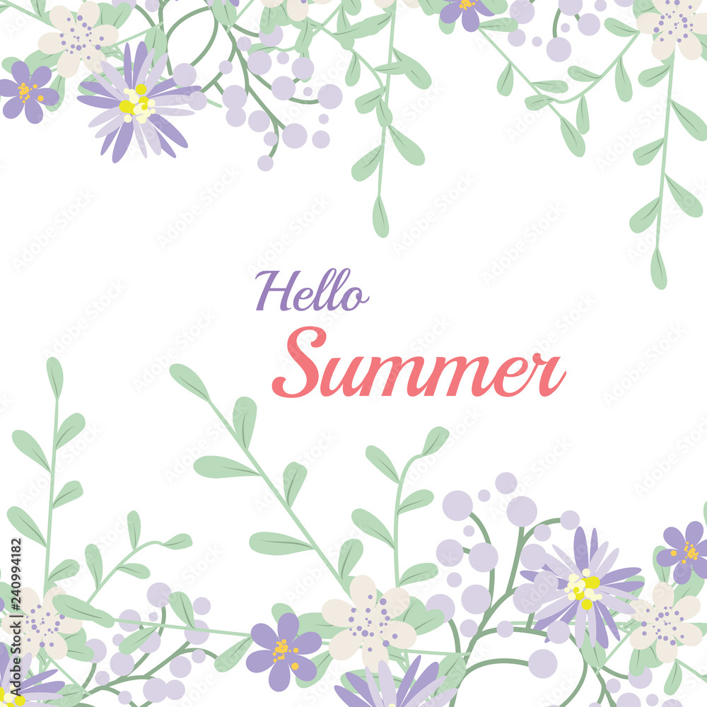 Obraz Summer flower composition with delicate light flowers. illustration.