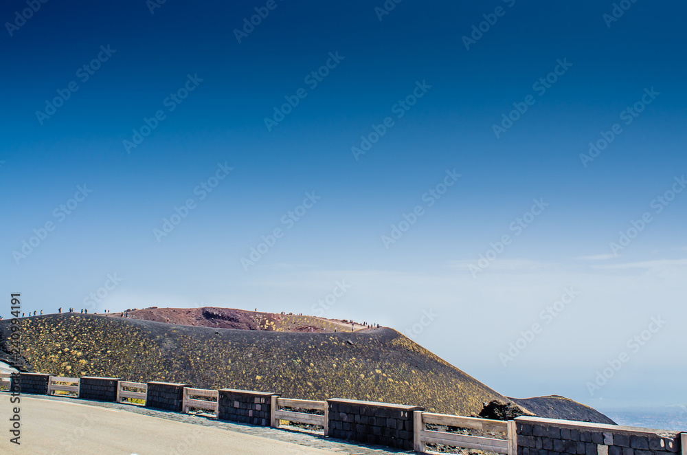 Overview of the Silvestri craters on the Etna volcano. Europe's highest volcano still in activity. Overview of the Silvestri craters on the Etna volcano. Europe's highest volcano still in activity.