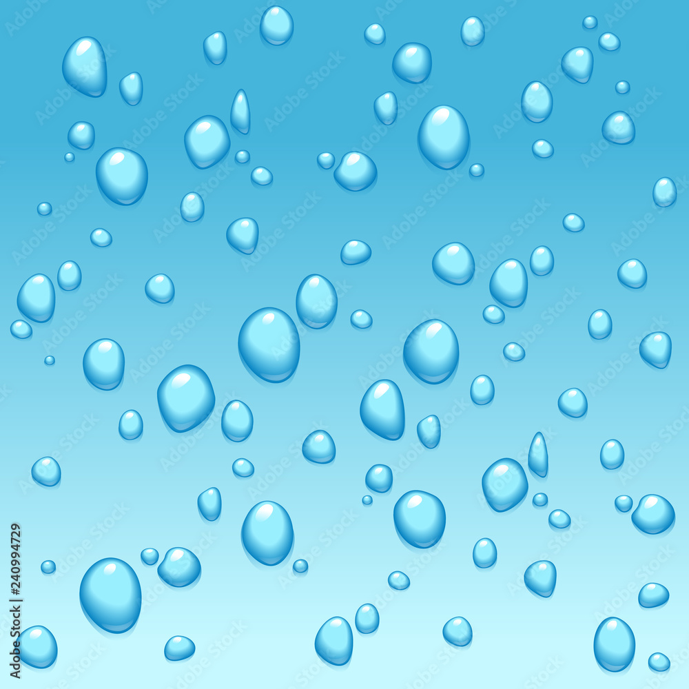 photo realistic vector image of raindrops or vapor trough window glass