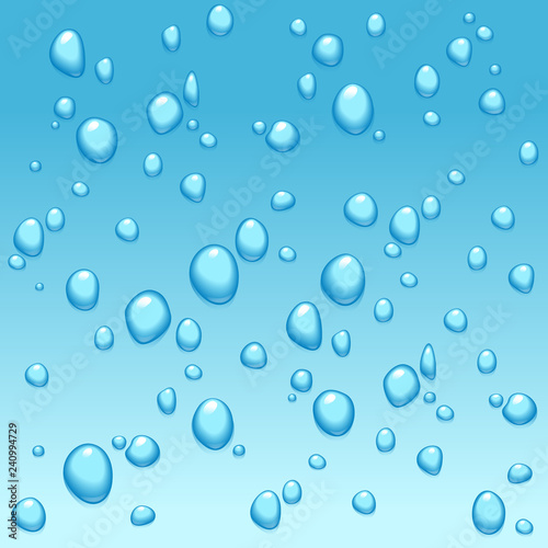 photo realistic vector image of raindrops or vapor trough window glass