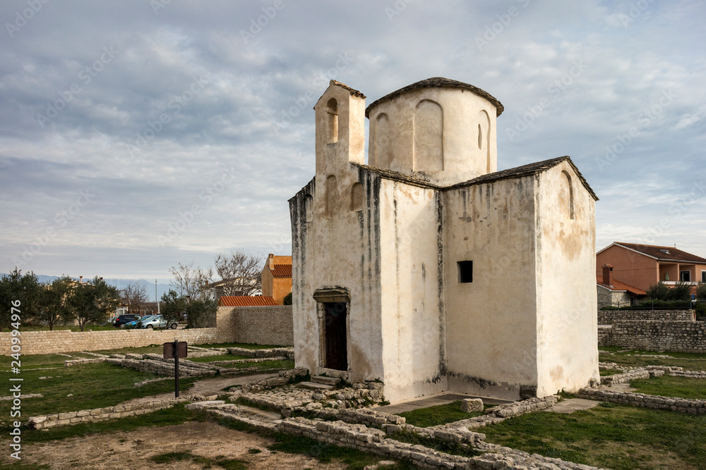 Obraz premium Church of the Holy Cross in Nin, Croatia is known as 