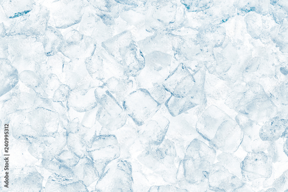 Ice cubes on white background.
