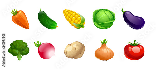 set of cute vector vegetables